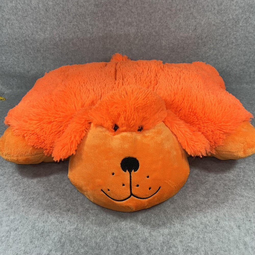 My Pillow Pet Neon Orange Dog Plush Pillow Stuffed Animal‎ Premium 2012 Shaggy